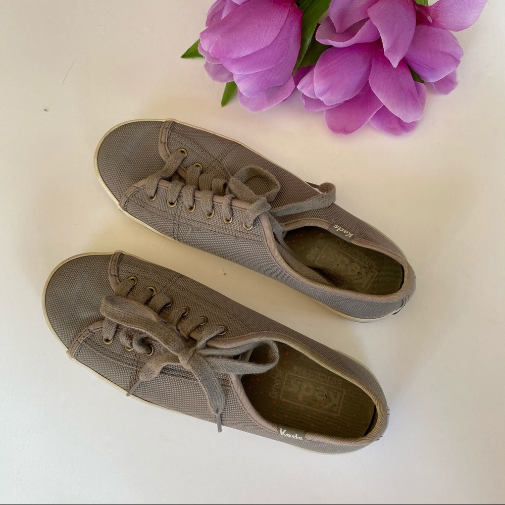 Keds Grey Canvas Lace Up Size 6